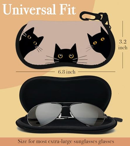 Sunglasses Case Soft Glasses Cases for Women Pouch Eyeglass Bag Eye Glass Kids Girls Sun Glasses Cute Kawaii - color: Three Cat