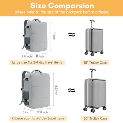 Taygeer Carry On Backpack, Womens Travel Backpack with Water Bottle Pocket & Shoe Pouch, Laptop Mochila 15.6inch Flight Approved, College Teacher Tote Bag for Business Travel Supplies, Grey - color: Elephantgray, size: Large