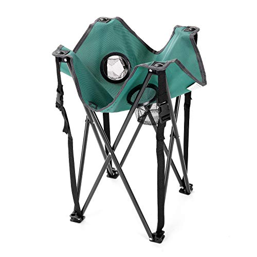 ARROWHEAD OUTDOOR 26” (66cm) Portable Camping Folding Table, 2 Cup Holders, Square, Carrying Case, Steel Frame, High-Grade 600D Canvas - color: Green