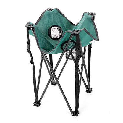 ARROWHEAD OUTDOOR 26” (66cm) Portable Camping Folding Table, 2 Cup Holders, Square, Carrying Case, Steel Frame, High-Grade 600D Canvas - color: Green