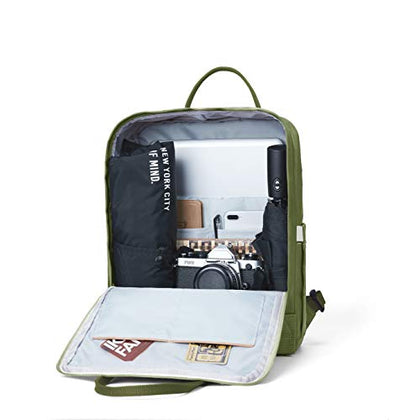 KALIDI Casual Laptop Backpack 15 Inches Classic Camping Rucksack Travel Outdoor Square Daypack College Hiking Gym Bag, Army Green - color: Army Green