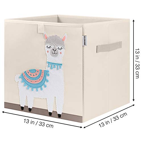 Foldable Animal Cube Storage Bins Fabric Toy Box/Chest/Organizer for Kids Nursery, 13 inch (Llama) - color: Llama