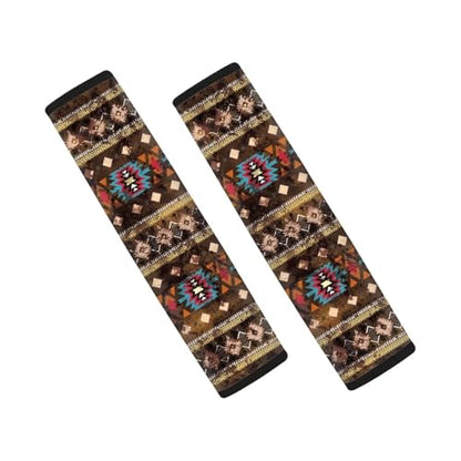 2pcs Car Seat Belt Cover Pads, Aztec African Tribal Seat Belt Cushion Airplane Seatbelt Pad Comfortable Driving Universal Auto Seat Straps for Vehicle, Truck, SUV - color: Aztec African Tribal