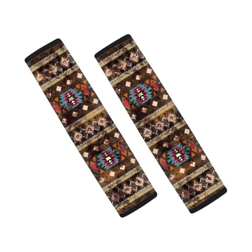 2pcs Car Seat Belt Cover Pads, Aztec African Tribal Seat Belt Cushion Airplane Seatbelt Pad Comfortable Driving Universal Auto Seat Straps for Vehicle, Truck, SUV - color: Aztec African Tribal