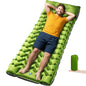 Ultralight Camping Sleeping Pad with Built-in Pillow & Foot Pump, Compact Inflatable Air Mattress for Backpacking, Hiking, Tent, Travel Camp & Outdoor Adventures - color: Green+grey
