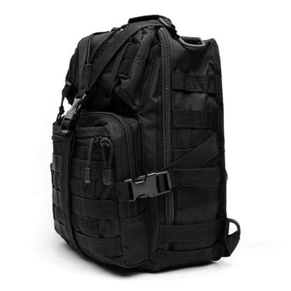 Men's Tactical Sling Bag Small Sling Backpack Military Rover Shoulder Bag Molle Assault Range Bag Camping Hunting - color: Black