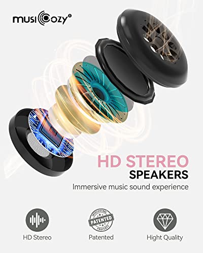MUSICOZY 3D Bluetooth Sleep Mask with HD Stereo Sound, Wireless Sleep Headphones for Side Sleepers, Music Headband Eye Mask for Sleeping, Relaxation, Travel, Yoga, Cool Gadgets for Women Mom Girls - color: Pink