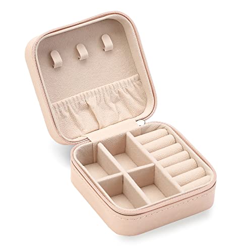 ZPROW Travel Jewelry Case, Mini Portable Jewelry Travel Boxes, Small Jewelry Organizer for Rings, Earrings, Pendants, Watches, Necklaces, Lipsticks Organizer Storage Holder Case (Pink) - color: A1 - Pink 1 Pack