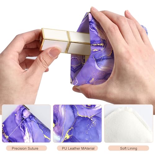 2Pcs PU Leather Small Squeeze Coin Purse Pouch Mini coin Bag Unique And Cute Wallet Cosmetic Bags Change Bag For Women Girls Men Marble Texture Pattern - color: Marble Texture Pattern