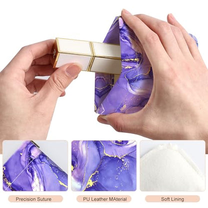 2Pcs PU Leather Small Squeeze Coin Purse Pouch Mini coin Bag Unique And Cute Wallet Cosmetic Bags Change Bag For Women Girls Men Marble Texture Pattern - color: Marble Texture Pattern
