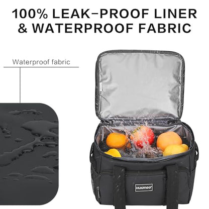 Hulongo Insulated Soft Cooler Bag, Large Ice Coolers Soft Sided Ice Chest for Beach, Collapsible and Portable - color: black (30 CAN Medium)