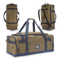 Large Duffle Bag for Travel - Men & Women, Foldable Gym Duffle Backpack, Heavy Duty Tactical Military Canvas Duffel Bags, Extra Big Carry On with Shoe Pockets, Waterproof (80L/103L) - color: Brown, size: M(80L)