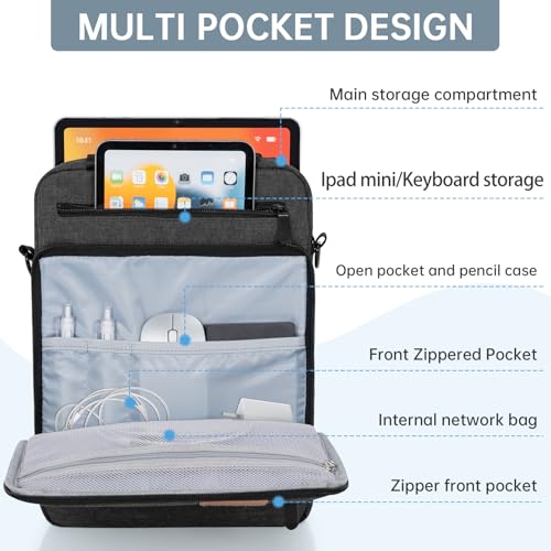 9-11 Inch Tablet Sleeve Bag, Padded Protective Travel Carrying Case for iPad A16 2025, iPad Air M4 11-inch 2026 M3 M2, iPad Pro M5/M4 11 inch, iPad 10/9/8/7th, Galaxy Tab A9+/S9/S8 11" - color: Grey, size: 9-11 Inch