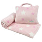 3-in-1 Kids Travel Blanket and Pillow Set - 40x60 Inches Soft Pink Star Design,Kids Travel Blanket Airplane Compact with Bag, Potable Pillow Blanket for Travel Airplane Train Bed Office - color: Pink Star