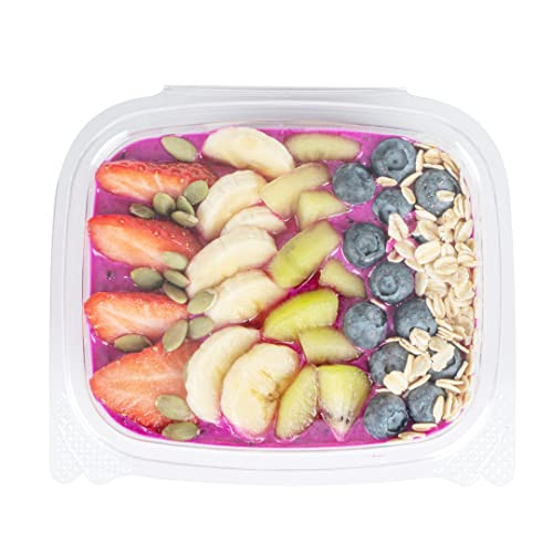 Restaurantware Thermo Tek 12 Ounce Deli Food Containers 100 Anti-Fog Hinged Lid Containers - Freezable Rectangle Clear Plastic To Go Food Containers Disposable - size: 12 oz