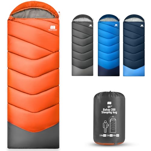 Sleeping Bags for Adults Cold Weather & Warm,Backpacking Camping Sleeping Bag for Tall Girls Boys,Lightweight,Compact,Waterproof Camping Gear for Traveling,Hiking,Hotel,Outdoor & Indoor - color: Orange, size: 3lb(50-70℉)