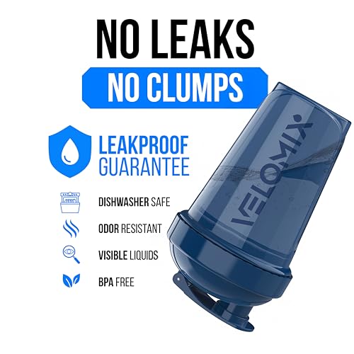 VELOMIX -2 Pack- 20 oz Protein Shaker Bottles for Protein Mixes - 2x Wire Whisk | Leak Proof Shaker Cups for Protein Shakes and Pre Workout | Protein Shaker Bottle Pack (B5) Blue/Black - color: B5) Blue / Black
