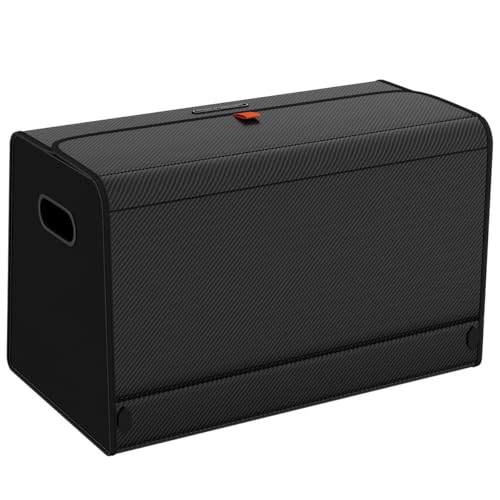 GMQ Car Trunk Organizer for SUV,Car Organizers and Storage with Collapsible Storage, Magnetic Lid Large Capacity for SUV, Truck, MPV (Carbon Black, L-21.5×13×12.5 IN) - color: Carbon Black, size: L-21.5×13×12.5 IN