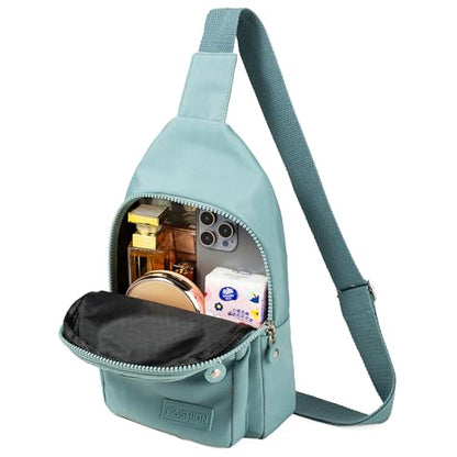 Banelu Small Sling Backpack Crossbody Bags for Women Men, Small Sling Bag Cross Body Bag Fanny Packs Crossbody Purses - Lights Blue - color: D Light Blue