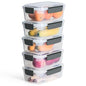 YORY 9 cup Plastic Food Storage Containers with Lids Nestable Freezer Dishwasher Safe Rectangle Meal Prep Container Set,5-Pack - size: 9 cups