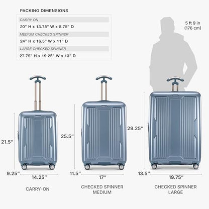 Traveler's Choice Ultimax II Polycarbonate Hardside Luggage with Spinner Wheels, Teal, 25-Inch Medium Luggage - color: Teal, size: 25-Inch Medium Luggage