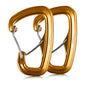 Heavy Duty Carabiner Clip Hook 8KN (1763 lbs), 2 PCS Ultra-Light Aluminum Caribeaners with Double Door D Ring Shape, for Hammock, Camping, Hiking, Backpacking, Dog Leash, Keychain Clip - style: 2#Gold-2pc