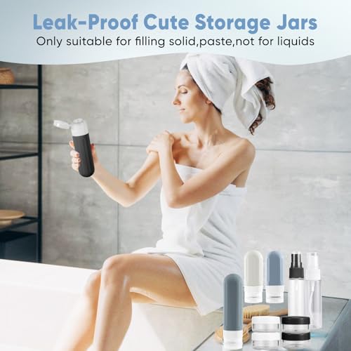 Landisun Travel Bottles for Toiletries 18Pack Travel Size Containers Toiletry Travel-Containers TSA Approved Leak Proof Black - color: Black