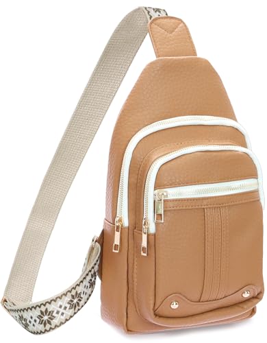 Mothers Day Gifts for Mom Aunt Coworker Nurse Grandma Mom Gifts from Daughter Son Husband Crossbody Bag Anniversary Birthday Friendship Gifts for Women Small Sling Bags Fanny Pack Christmas Gift Ideas - color: Light Brown