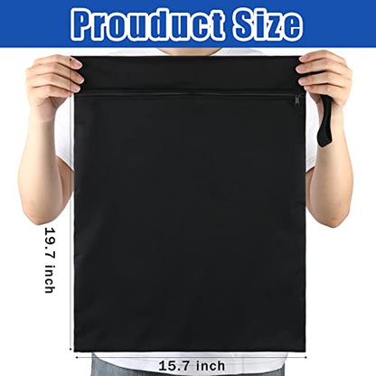 Shappy 2 Pack Large Travel Laundry Bags, Large Wet Dry Waterproof Dirty Clothes Bag for Suitcase, Swimsuit Beach Gym College Dorm Wet Bag(Solid Black Navy) - style: Solid Black Navy