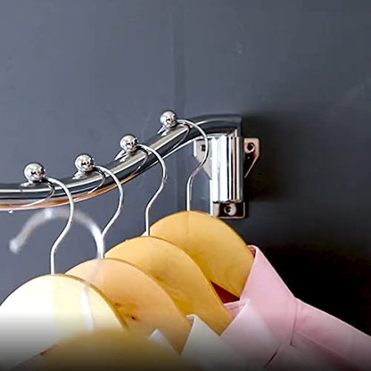 2 PCS Wall Mount Clothes Hanger Foldable, Laundry Hangers Wall Mount Retractable, Outdoor Indoor Wall Mounted Clothes Drying Rack Coat Hook for Laundry Room Closet Organizers and Storage for Wardrobe - size: 5 HOOKS x 2