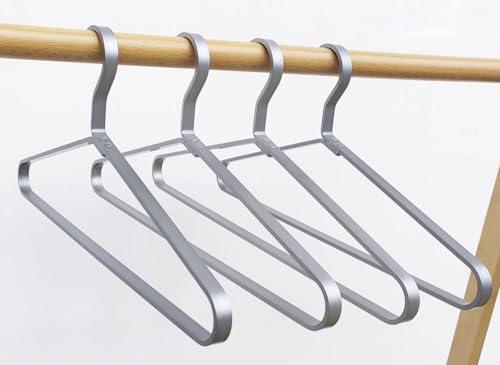Premium Matte Silvery Aluminum Coat Hangers 90 Piece Set, 16.5” Extra Smooth & Durable Metal Shirt Dress Hanger,Aluminum Alloy Hanger,Clothing Support,Clothing Hang - style: Silver Thick Hanger（90）