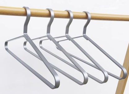 Premium Matte Silvery Aluminum Coat Hangers 90 Piece Set, 16.5” Extra Smooth & Durable Metal Shirt Dress Hanger,Aluminum Alloy Hanger,Clothing Support,Clothing Hang - style: Silver Thick Hanger（90）