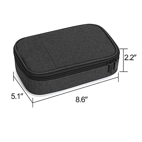 CURMIO Diabetic Supplies Bag for Glucose Meter, Medication and Other Diabetes Care Supplies, Diabetes Travel Organizer Case with Detachable Pouches, Black (Bag Only) - color: Black
