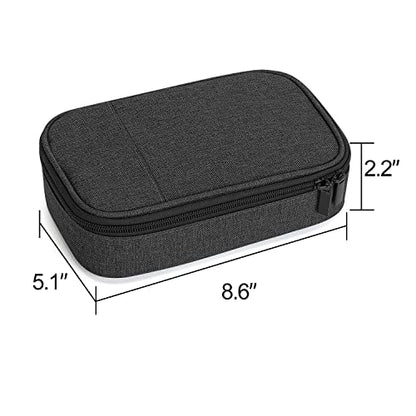 CURMIO Diabetic Supplies Bag for Glucose Meter, Medication and Other Diabetes Care Supplies, Diabetes Travel Organizer Case with Detachable Pouches, Black (Bag Only) - color: Black