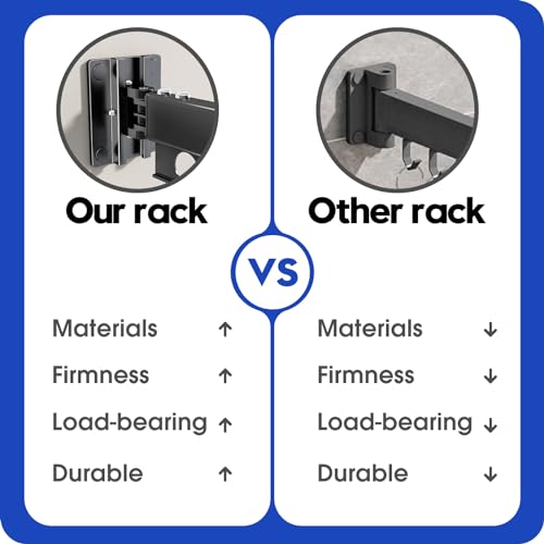 Clothes Drying Rack Foldable Wall Mounted Drying Rack 3 Fold Black-Laundry Drying Rack Durable Clothing Racks for Hanging Clothes - color: Tri-fold Black