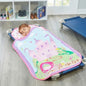 EVERYDAY KIDS Cute Preschooler and Toddler Cot Nap Mat for Home, Daycare, Preschool and Kindergarten; Easy to Roll Sleeping Mat with Elastic Straps, Pillow and Blanket - color: Princess Cot Nap Mat