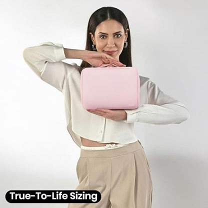 KAZAY Hanging Toiletry Bag with TSA Approved Detachable Pouch, Compact Travel Size Bag, Travel Toiletry Bag, Water Resistant, Premium Nylon, Travel Size Toiletries, Cosmetic Bag Makeup Bag (Pink) - color: Pink