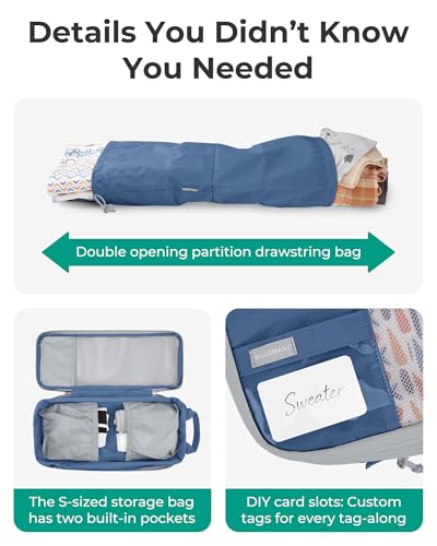 BAGSMART 6 Set /4 Set/2 Set Compression Packing Cubes for Travel, Lightweight Luggage Organizer Bags, Durable Space Saver Bags Travel Essentials - color: Déja Vu Blue, size: Set of 6