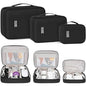 AKOZLIN Cord Organizer Case with Adjustable Divider 3pcs/set Padded Cable Organizer Bag Double Layer Electronics Travel Case DJ Cable File Bag Black