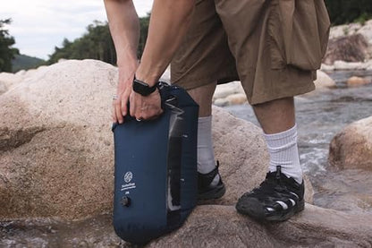 Washbag Portable Washing Machine - 15L Fully Waterproof Dry Bag - Lightweight Compact Nylon Washing Machine - Portable Manual Clothes Washer Laundry Bag (Navy) - color: Navy