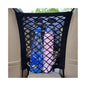 2-Layer Car Mesh Organizer, Seat Back Net Bag Stretchable Barrier of Backseat Pet Kids, Four-Side Elastic Storage Netting Pouch Cargo Tissue Purse Holder Between Front Seats - color: 2-Layer Four-Side