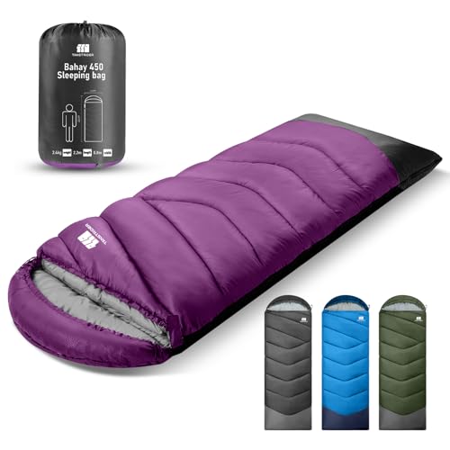 Sleeping Bags for Adults Cold Weather & Warm,Backpacking Camping Sleeping Bag for Tall Girls Boys,Lightweight,Compact,Waterproof Camping Gear for Traveling,Hiking,Hotel,Outdoor & Indoor - color: Purple, size: 5.3lb(32-43℉)