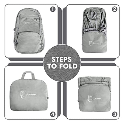 ZOMAKE Lightweight Packable Backpack 30L, Foldable Hiking Backpacks Water Resistant Compact Folding Daypack for Travel(Sliver Grey) - color: Sliver Grey