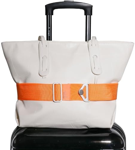 TOOVREN 2-in-1 Travel Belt for Luggage Straps Add a Bag Bungees Suitcase Luggage Strap Over Handle Suitcases Belt for Carry On Bag Adjustable Backpack Attachment Airport Travel Accessories Orange - color: Orange