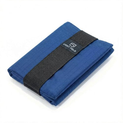 LIGHT FOLD Ultra Slim Tri-Fold Wallet with RFID Blocking, Lightweight Minimalist Men’s Wallet with Elastic Band, Waterproof Durable Nylon Fabric, Slim Front Pocket Card Holder Fits 12 Cards & Cash - color: 02 Blue