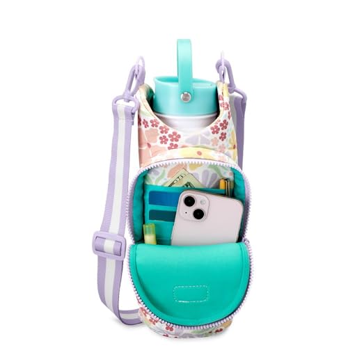 Swig Life Water Bottle Sling Bag, Water Bottle Holder with Adjustable Strap, Carrier Bag with Zippered Phone Pocket, Holds 36oz (Fresh Cut) - color: Fresh Cut