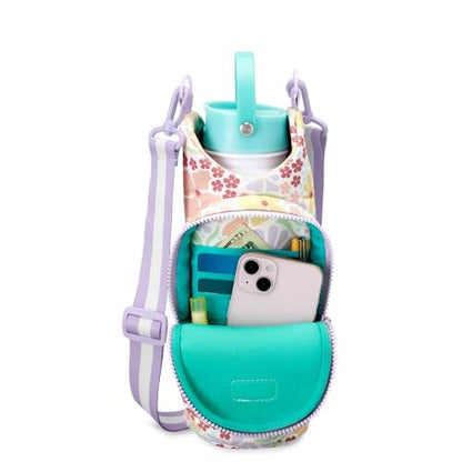 Swig Life Water Bottle Sling Bag, Water Bottle Holder with Adjustable Strap, Carrier Bag with Zippered Phone Pocket, Holds 36oz (Fresh Cut) - color: Fresh Cut