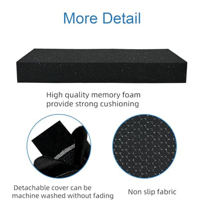 SPRING SEAON Wheelchair Armrest Covers 2 Pack Soft Memory Foam Wheelchair armrest Pads Wicking Washable for Office Transport Chair (Black) - color: Black