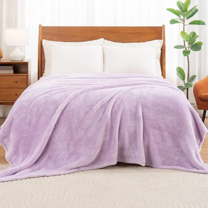 Berkshire Blanket Classic Extra-Fluffy™ Plush Blanket Twin Size, Soft Fuzzy Fluffy Long Hair Blanket for Couch Sofa Bed, Pastel Lilac Purple, 60x92 Inches - color: Pastel Lilac, size: Twin/Twin XL