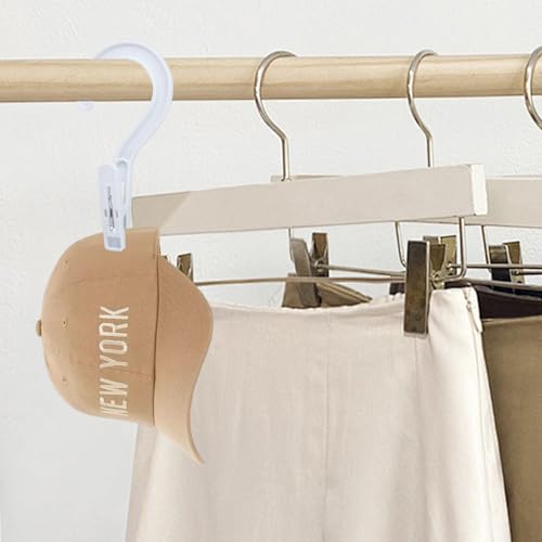 4Pcs Laundry Hooks with Clips, 5.2" Strong Plastic Single Clip Hangers, Portable Travel Clips for Hanging Socks Towels Boots and Dry Wet Clothes(White) - color: White 2